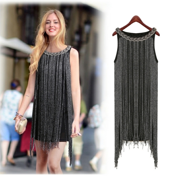 vijiv Dresses & Skirts - Vijiv fringe dress